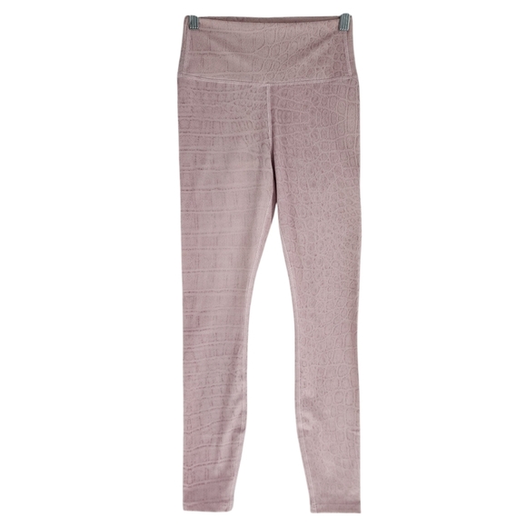 Varley Alligator Print Leggings in Light Pink XS - Picture 1 of 7
